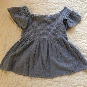 Flared Peplum Top with Short Flared Sleeves